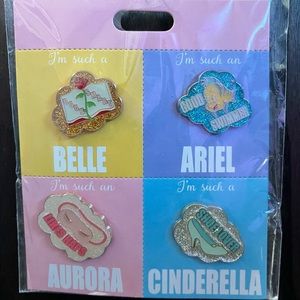 Set of 4 Disney Princess Pins